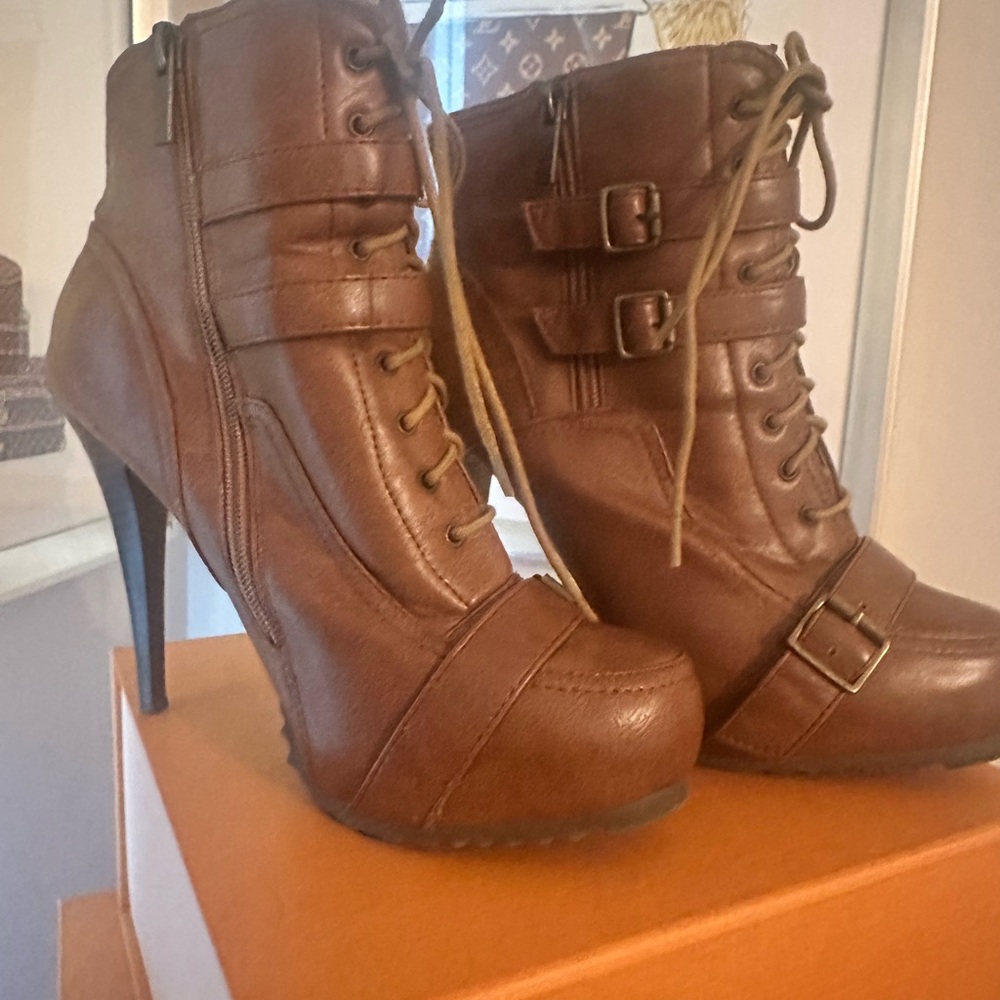 Brown Leather Ankle Boots
